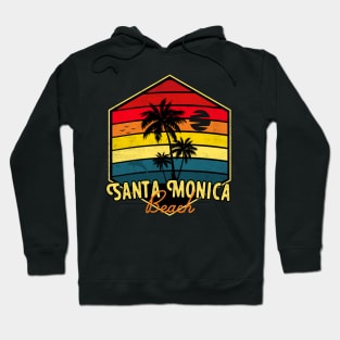 Santa Monica Beach Surfing California Retro Hoodie